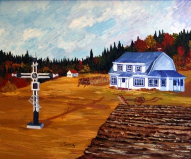 Peinture intitulée "Chez M. Gauthier de…" par Yves Downing, Œuvre d'art originale