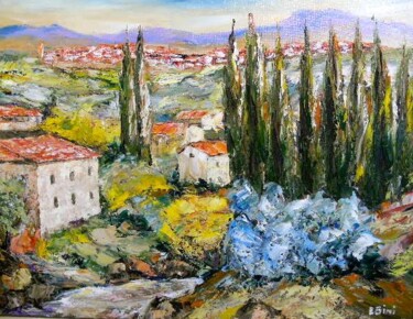 Peinture intitulée "Paysage de provence" par Litalien, Œuvre d'art originale, Huile