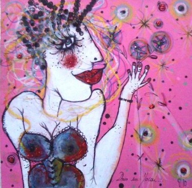 Dessin intitulée "Dans un flocon" par Emilie Teillaud, Œuvre d'art originale