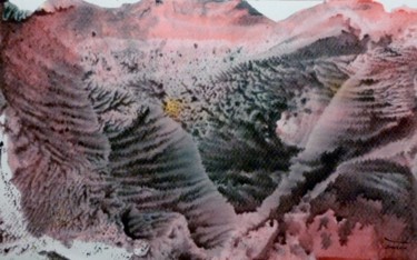 Peinture intitulée "National park usa" par Arnaud Thévenin, Œuvre d'art originale, Gouache