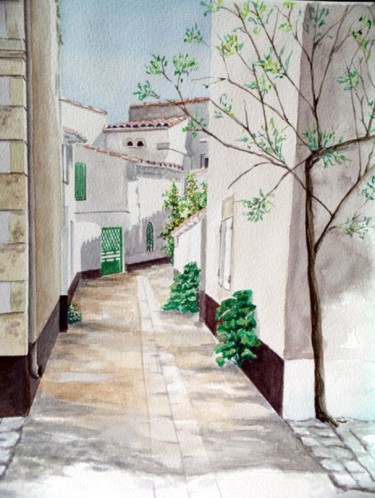 Pintura titulada "ILE DE RE" por Alain Dambès, Obra de arte original, Acuarela