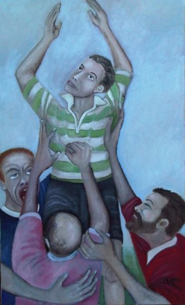 Painting titled "Touche... le ciel" by Andre Rippert, Original Artwork, Oil