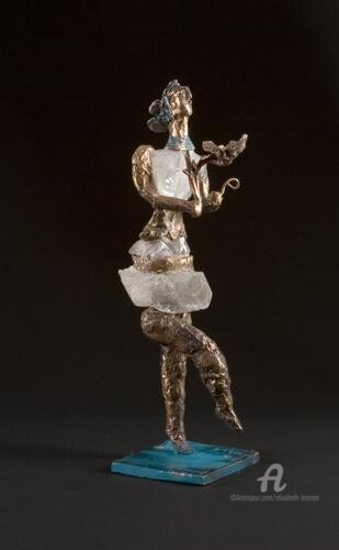 Sculpture intitulée "La promesse de paix" par Elisabeth Brainos, Œuvre d'art originale, Bronze