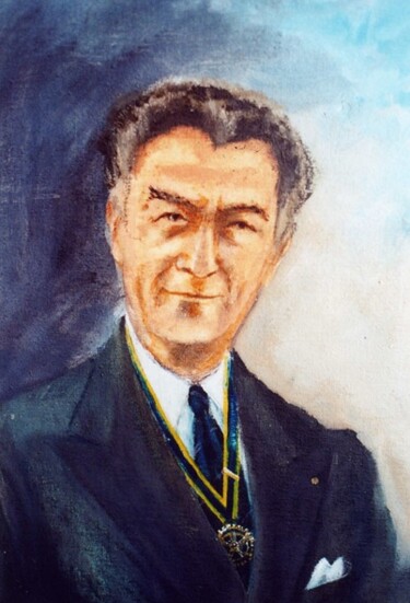 Schilderij getiteld "Le Président" door Daniel Lebier, Origineel Kunstwerk