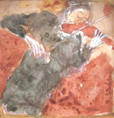 Peinture intitulée "un violoniste" par Daniel Lebier, Œuvre d'art originale