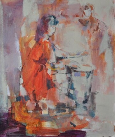 Peinture intitulée "Tam tam" par Pierre Quentel, Œuvre d'art originale, Huile