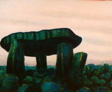 绘画 标题为“Dolmen” 由Claude Langevin (Cloud Rabbit), 原创艺术品, 油