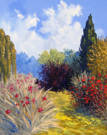 Peinture intitulée "Le jardin enchanteur" par Pascal Clus, Œuvre d'art originale, Huile