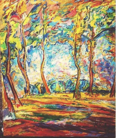 Peinture intitulée "Peupliers" par Grégoire Koboyan (Cricorps), Œuvre d'art originale, Huile