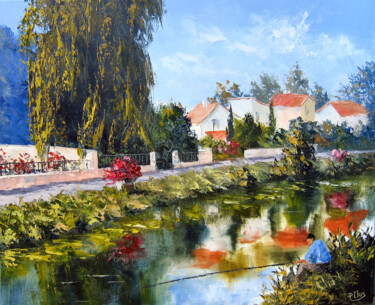 Peinture intitulée "Partie de peche à M…" par Pascal Clus, Œuvre d'art originale, Huile