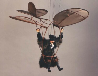 Sculpture intitulée "AVION  PORTATIF" par Serge Reynaud (Art of Flying), Œuvre d'art originale, Techniques mixtes