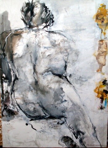 Peinture intitulée "PREDELLE BLANCHE" par Catherine Monmarson, Œuvre d'art originale