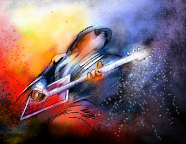 Ζωγραφική με τίτλο "Bo Diddley" από Miki De Goodaboom, Αυθεντικά έργα τέχνης, Λάδι