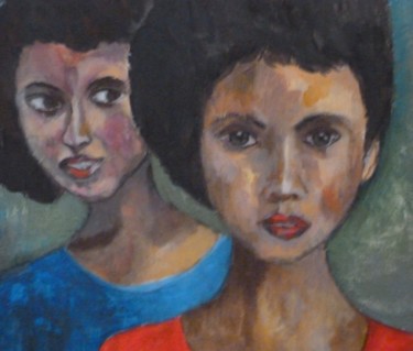 Peinture intitulée "Haa et Xarifa" par Martine Flory, Œuvre d'art originale, Acrylique