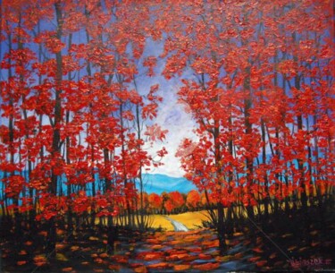 Painting titled "ERABLES 1" by Edward Misiaszek, Original Artwork, Oil