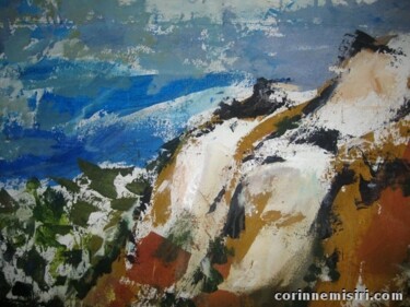 Peinture intitulée "Paysage en Provence…" par Corinne Misiri, Œuvre d'art originale, Huile