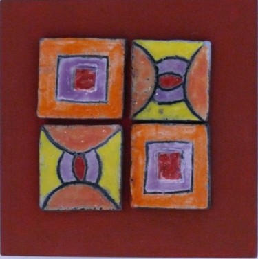Design intitulée "plaque rouge" par Armelle Colombier, Œuvre d'art originale