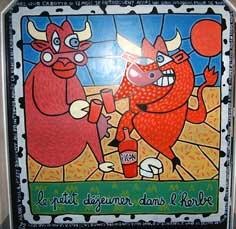 Peinture intitulée "petit dejeuner sur…" par Damien Deltour, Œuvre d'art originale