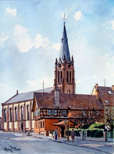 Peinture intitulée "Weitbruch 4 Village…" par Marcel Boos, Œuvre d'art originale