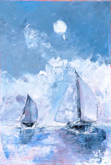 Peinture intitulée "Voiliers" par Rosedingue, Œuvre d'art originale