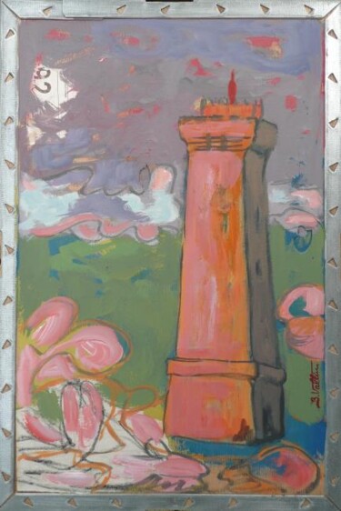 Peinture intitulée "le phare de plouman…" par Bernadette Vallin, Œuvre d'art originale