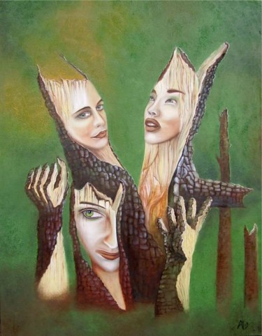Peinture intitulée "When the nature reb…" par Alix, Œuvre d'art originale, Huile
