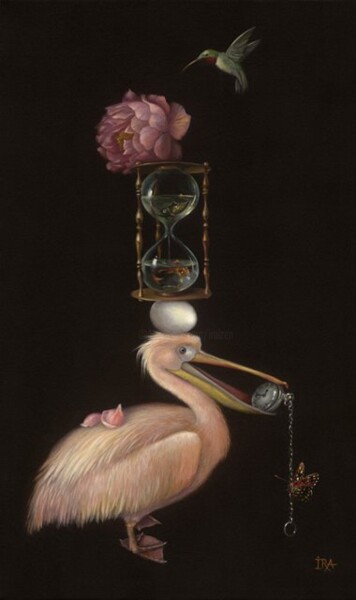 Pyramid with pelican - Original painting
