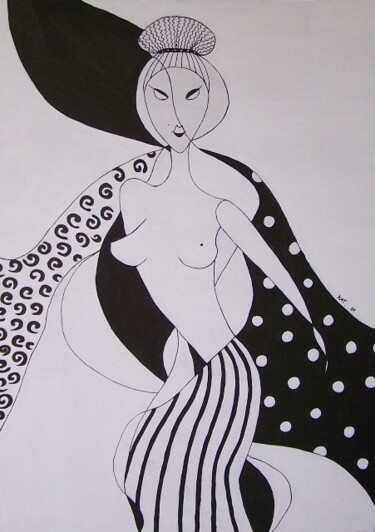 Coco Painting titled "Coco" by Lou Kat, Original Artwork, Acrylic Mounted on Wood Stretcher frame