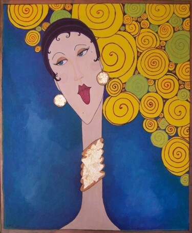 Painting titled "Les tourbillons de…" by Lou Kat, Original Artwork, Acrylic Mounted on Wood Stretcher frame