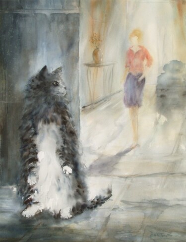 Painting titled "Cache-cache" by Véronique Le Forestier, Original Artwork