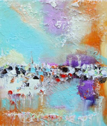 Peinture intitulée "Les Salins" par Muriel Cayet, Œuvre d'art originale
