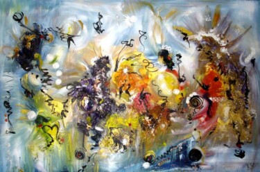 Peinture intitulée "Tous avec nous; toi…" par Muriel Cayet, Œuvre d'art originale