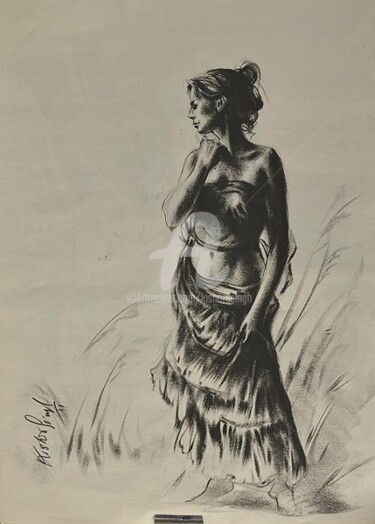 Painting titled "Sketch02" by Kishore Singh, Original Artwork, Oil