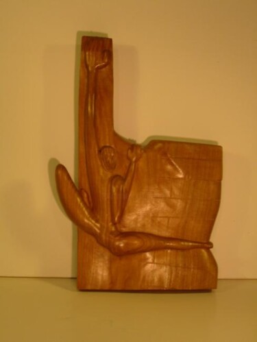 Sculpture intitulée "Grimpeur" par Max Bernard, Œuvre d'art originale, Bois