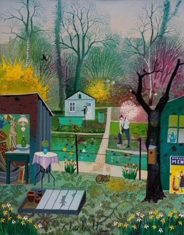 Peinture intitulée "PREMIERES FLEURS" par Bernard Ambielle, Œuvre d'art originale, Huile
