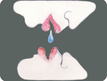Dessin intitulée "Etude sur Enlacemen…" par Sak, Œuvre d'art originale
