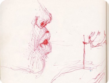 Dessin intitulée "Etude sur Couple" par Sak, Œuvre d'art originale