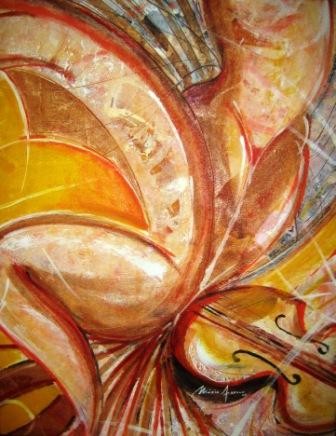 violinas Pintura intitulada "violinas" por Mário Fresco, Obras de arte originais, Óleo