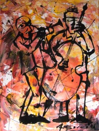 duo Pintura intitulada "duo" por Mário Fresco, Obras de arte originais, Óleo