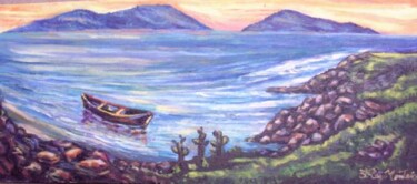 Painting titled "bateau éclairée dan…" by Eduardo Antonio Arêas Rêgo Monteiro, Original Artwork, Oil