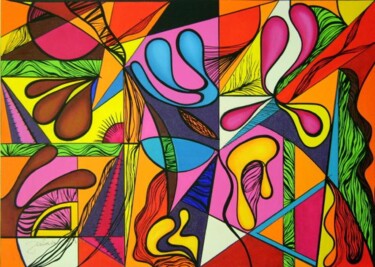 Pintura intitulada "TELA 396" por Gislaine Eras, Obras de arte originais, Acrílico
