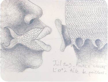 Dessin intitulée "Etude sur Mémoire" par Sak, Œuvre d'art originale