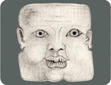 Dessin intitulée "Etude sur Cube" par Sak, Œuvre d'art originale