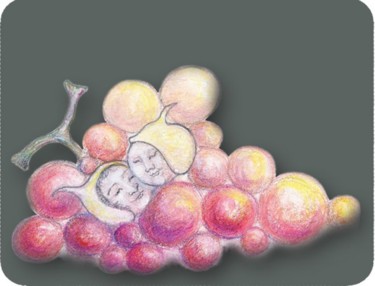 Dessin intitulée "Etude sur Conversat…" par Sak, Œuvre d'art originale
