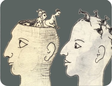 Dessin intitulée "Etude sur Prise de…" par Sak, Œuvre d'art originale