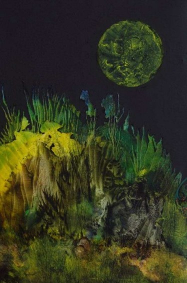 Painting titled "Harvest Moon" by Mike Healey, Original Artwork