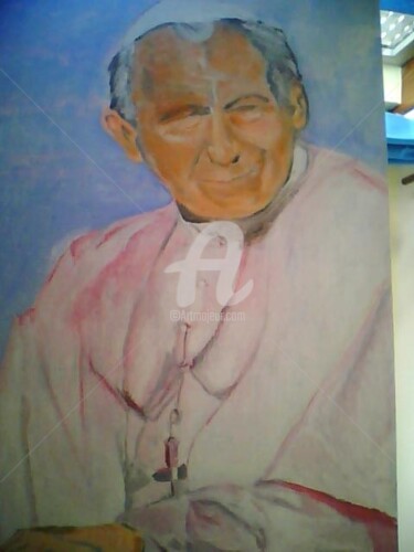 Pintura intitulada "JOÃO PAULO II" por Damenós, Obras de arte originais