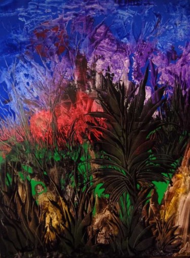 Painting titled "Tropical Forest" by Mike Healey, Original Artwork