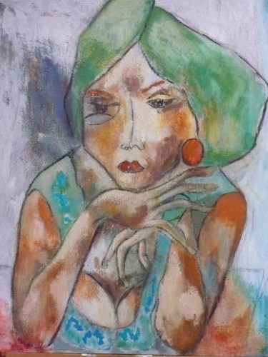 Peinture intitulée "la pose" par Martine Flory, Œuvre d'art originale, Acrylique