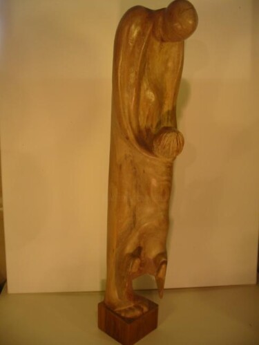 Sculpture intitulée "Retrouvailles - Pèr…" par Max Bernard, Œuvre d'art originale, Bois